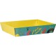 Corbeille en carton motif feuillage coloré 37x28x7.3 cm