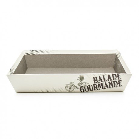 corbeille en carton motif balade gourmande 26x20x5 cm