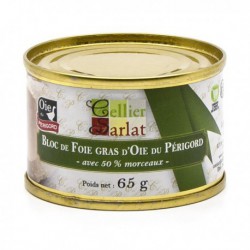 Bloc de Foie Gras d'Oie du Périgord avec 50% de Morceaux 65g