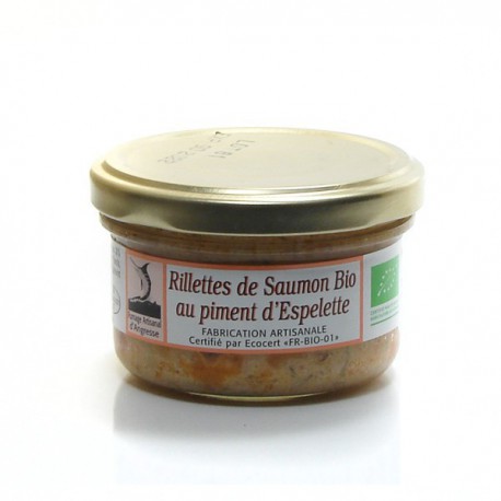 Rillettes de Saumon d'Ecosse Bio au Piment d'Espelette 90g